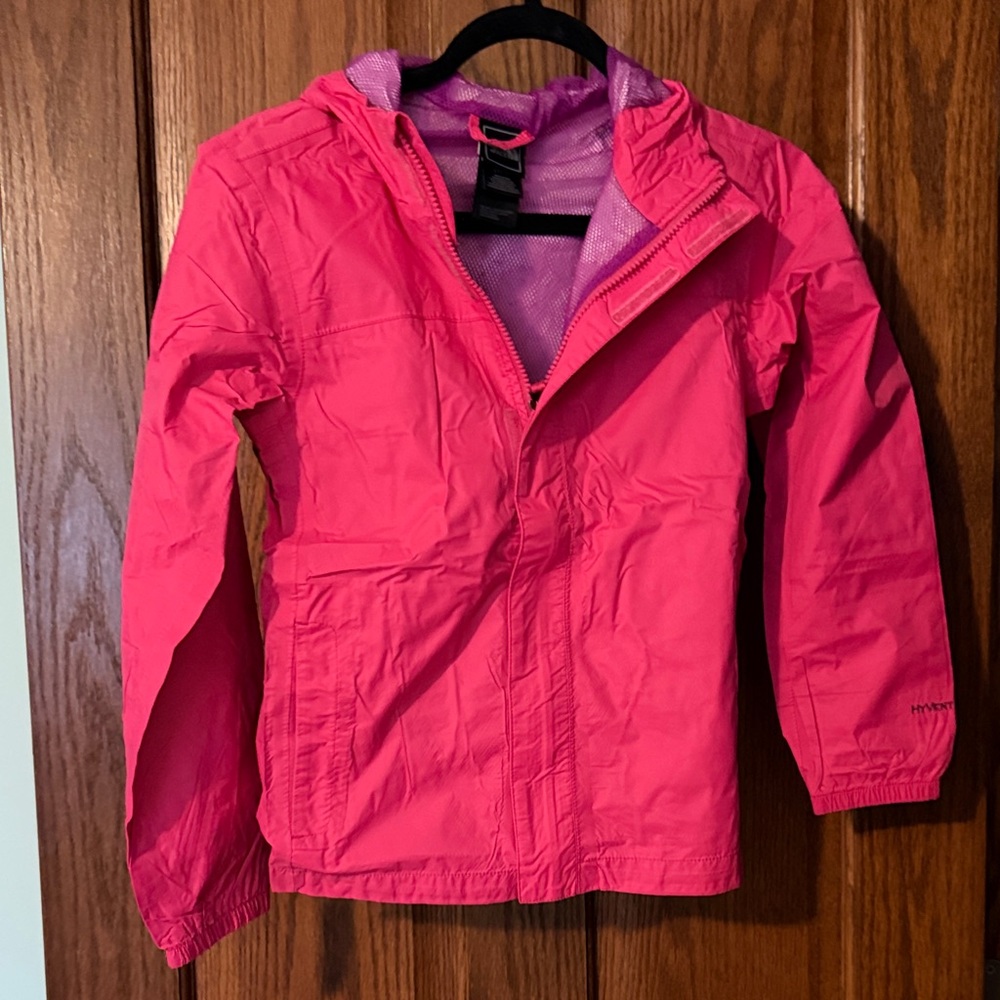 The North Face Girls Resolve Reflective Rain Jacket | Pink | Size M (10/12)